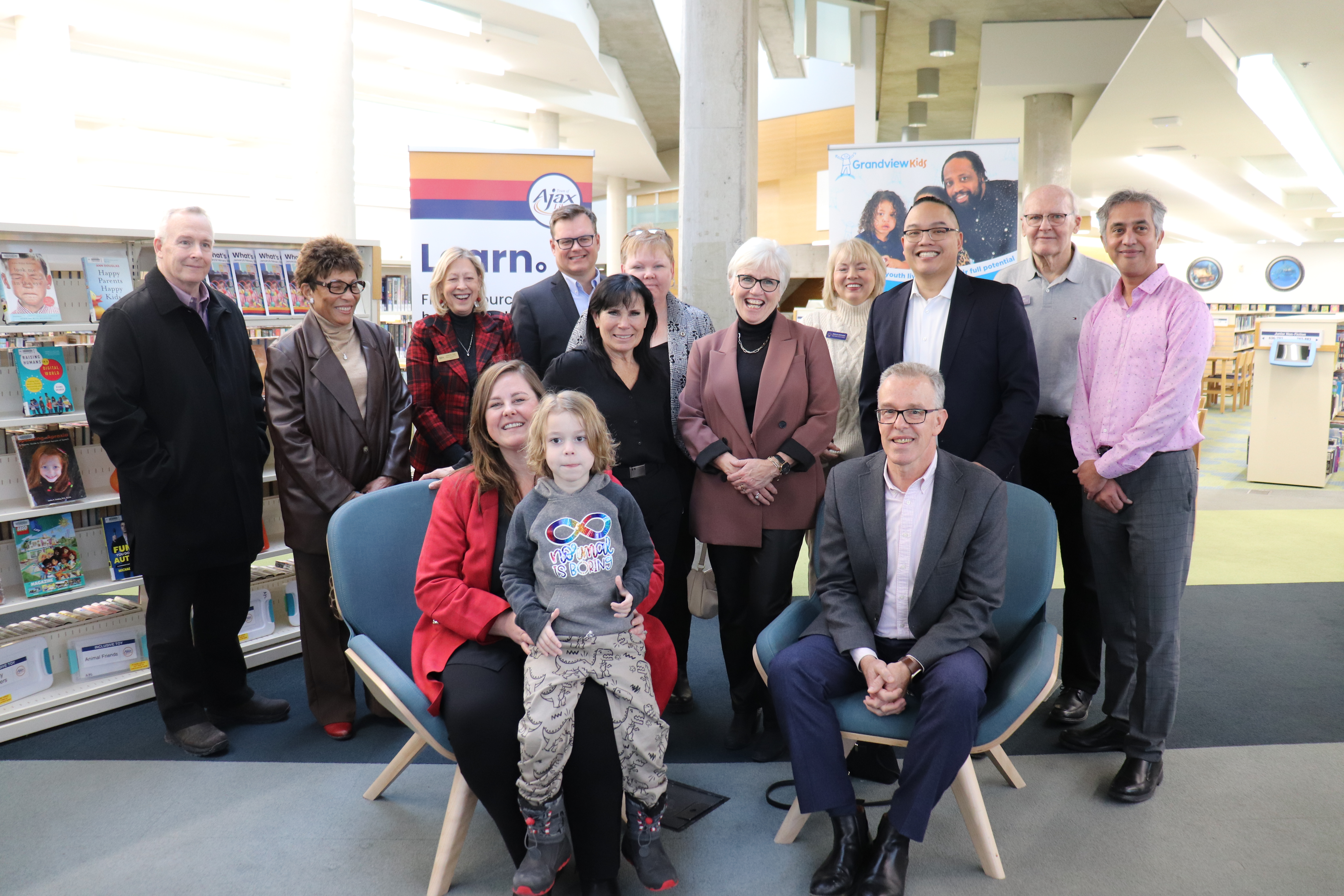 Local dignitaries, Library Board and staff, and Grandview Kids Board and staff. 