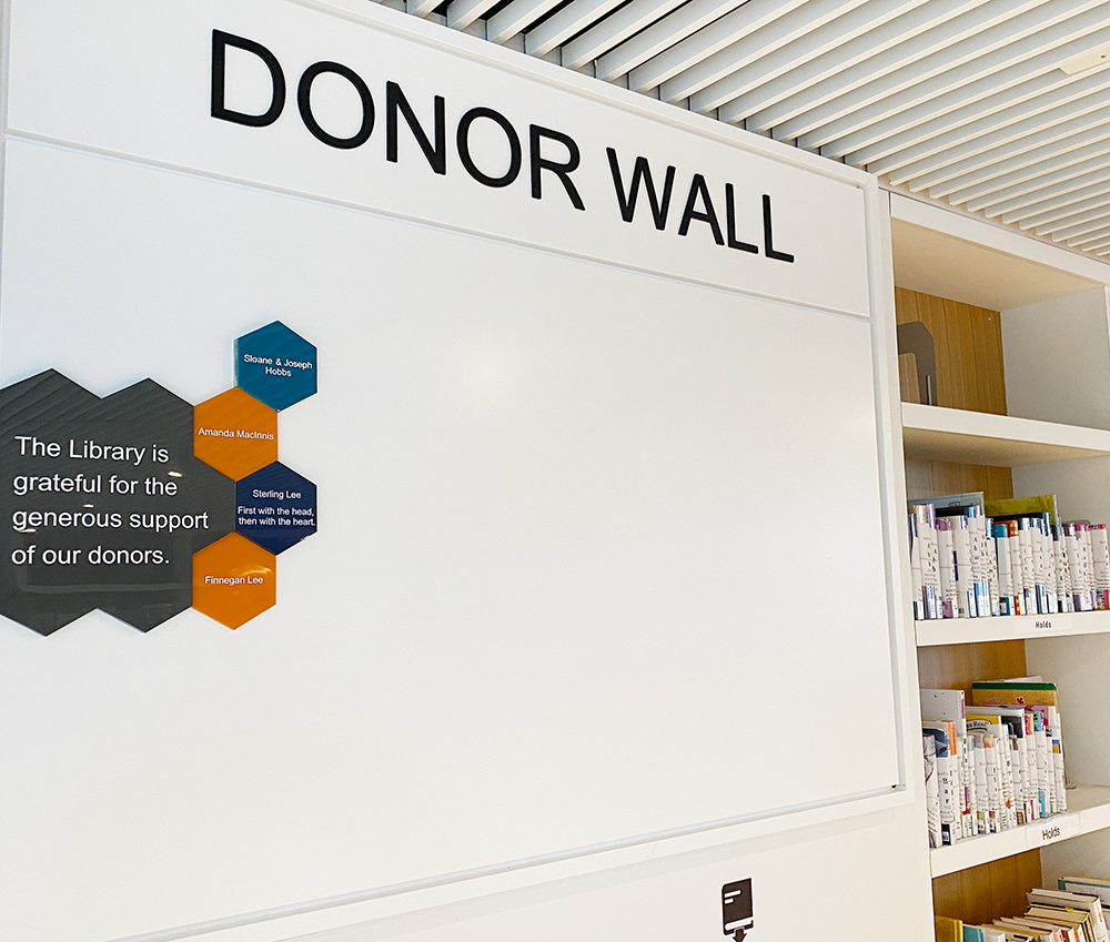 Audley Branch Donor Wall.