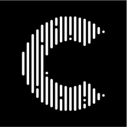 Canadiana's logo, a C made of white lines on a black background.