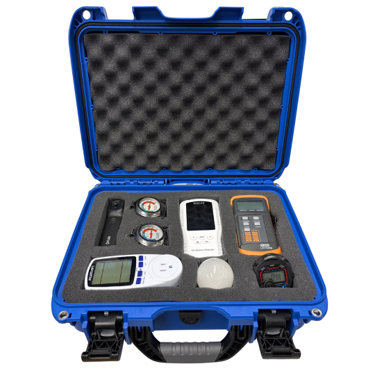 Home energy kit in a black and blue hard case.